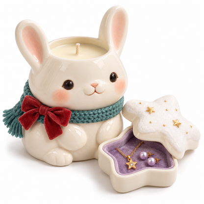 Bunny Star Jewelry Christmas Candle