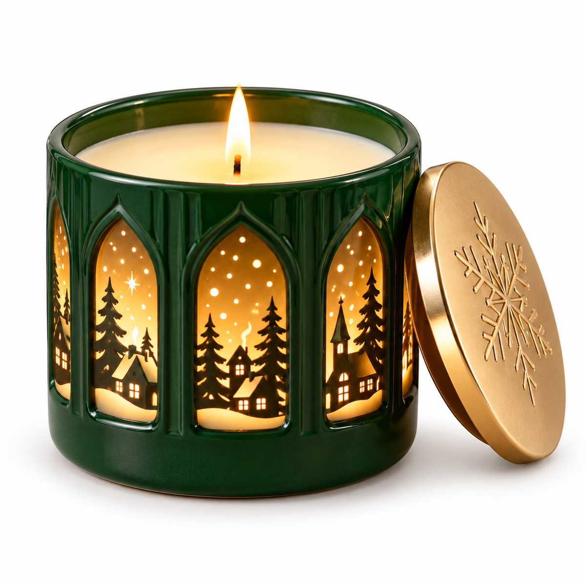 Winter Village Window Candle