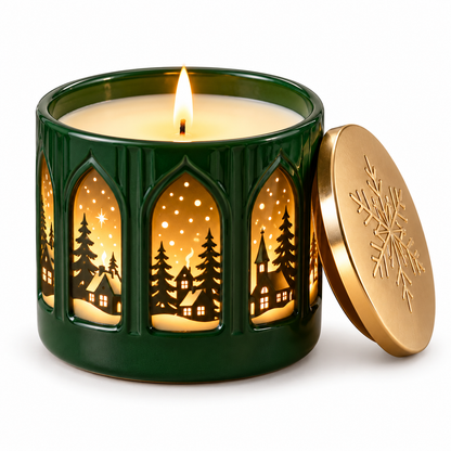 Winter Village Window Candle
