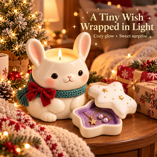 Bunny Star Jewelry Christmas Candle