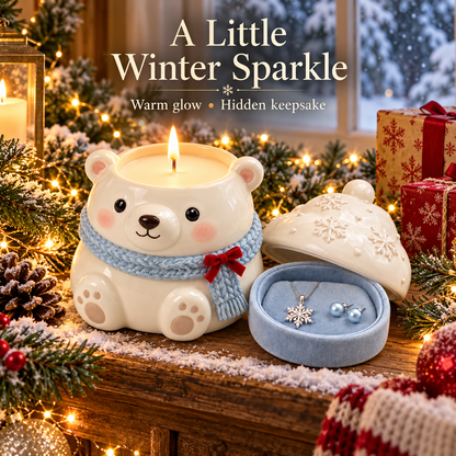 Polar Bear Snowflake Jewelry Christmas Candle