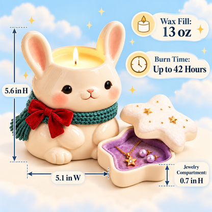 Bunny Star Jewelry Christmas Candle