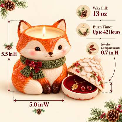 Fox Pinecone Jewelry Christmas Candle