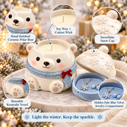 Polar Bear Snowflake Jewelry Christmas Candle