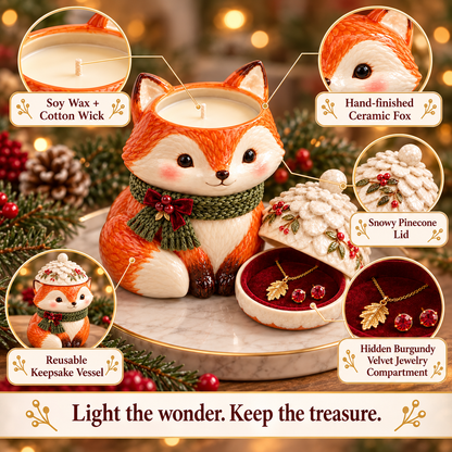 Fox Pinecone Jewelry Christmas Candle