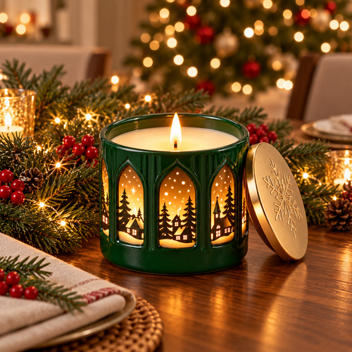 Winter Village Window Candle