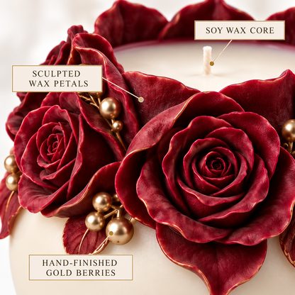 Winter Rose Lantern Candle