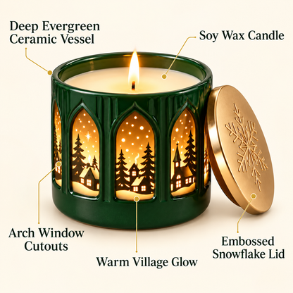 Winter Village Window Candle